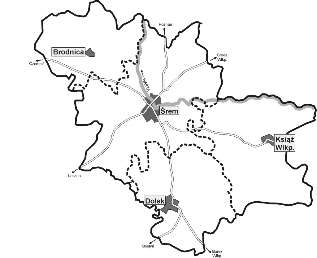 Mapa powiatu śremskiego